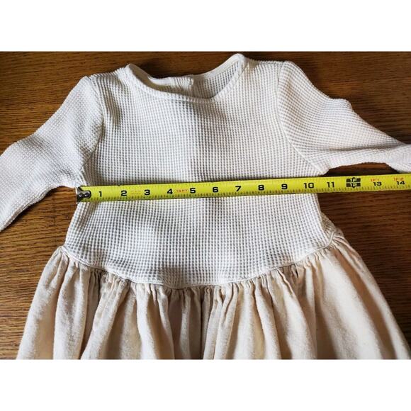 Vintage Biobottoms‎ Dress Girls 5 Natural Eco-friendly Praire Ruffle Beige 90s - Picture 6 of 9